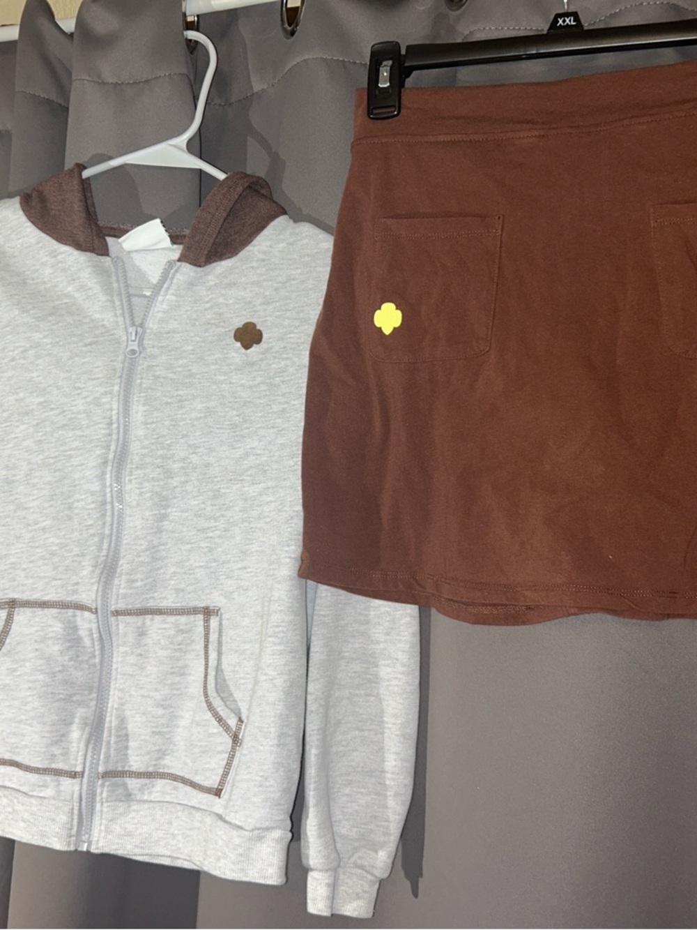 Girl Scouts Brownie 2-Piece Outfit Set Hoodie Skort Girls L 14-16